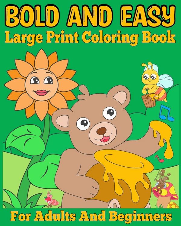Produktbild: Bold and Easy Large Print Coloring Book for Adults and Beginners