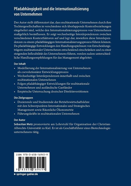 Produktbild: Pfadabh&auml;ngigkeit und die Internationalisierung von Unternehmen