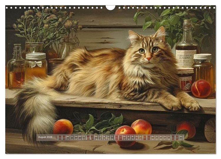 Produktbild: Nostalgische Samtpfoten (Wandkalender 2026 DIN A3 quer), CALVENDO Monatskalender