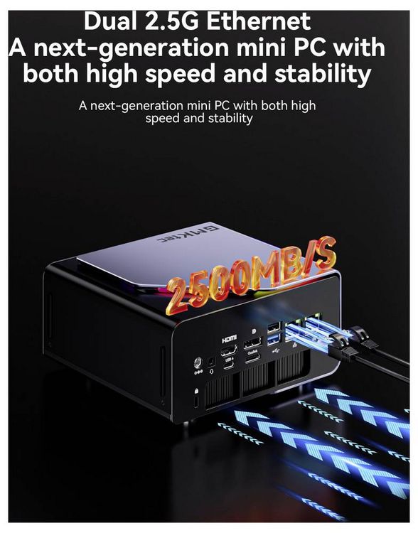 Produktbild: GMKtec Mini PC K12 AMD Ryzen 7 H 255 AMD Ryzen 7 H 255 4.9 GHz 32 GB RAM 512 GB SSD AMD Radeon&trade; 780M Win 11 Pro K12