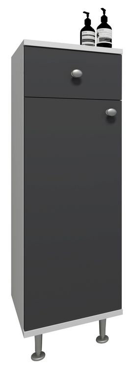 Produktbild: Badm&ouml;bel Midischrank Badschrank Schublade Nilosi