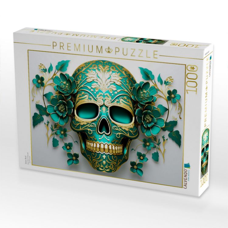 Produktbild: CALVENDO Puzzle Green Skull | 1000 Teile Lege-Gr&ouml;&szlig;e 64x48cm Foto-Puzzle f&uuml;r gl&uuml;ckliche Stunden