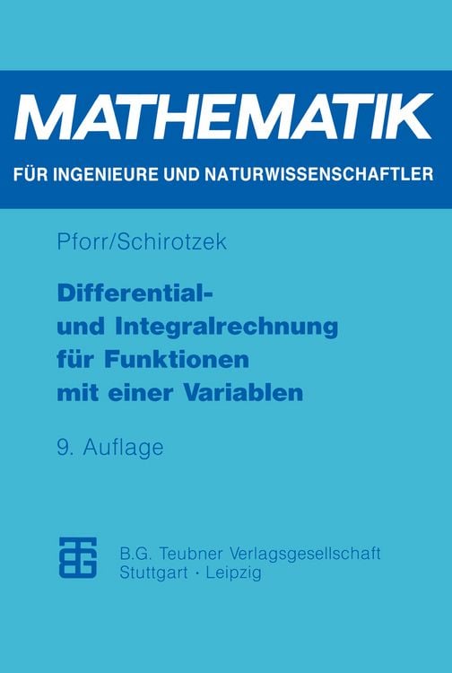 Produktbild: Differential- und Integralrechnung f&uuml;r Funktionen mit einer Variablen