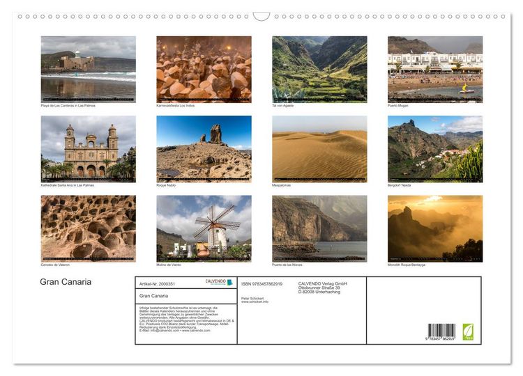 Produktbild: Gran Canaria (Wandkalender 2026 DIN A2 quer), CALVENDO Monatskalender