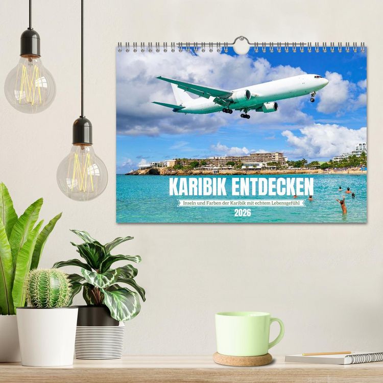 Produktbild: Karibik entdecken - Inseln und Farben der Karibik mit echtem Lebensgef&uuml;hl (Wandkalender 2026 DIN A4 quer), CALVENDO Monatskalender