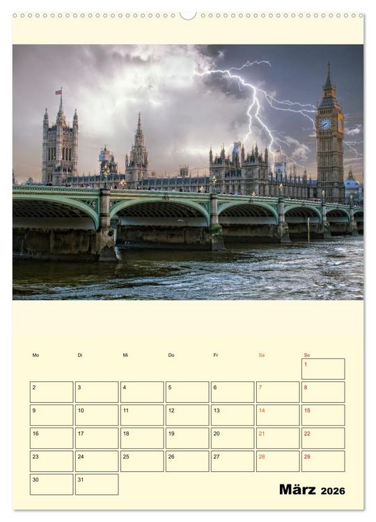 Produktbild: Metropolen im Gewitter (Wandkalender 2026 DIN A2 hoch), CALVENDO Monatskalender