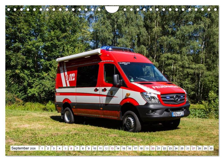 Produktbild: Feuerwehrfahrzeuge (Wandkalender 2026 DIN A4 quer), CALVENDO Monatskalender