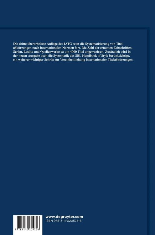 Produktbild: IATG&sup3;. Internationales Abk&uuml;rzungsverzeichnis f&uuml;r Theologie und Grenzgebiete