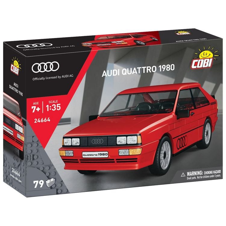 Produktbild: COBI 24664 - Audi Quattro 1980, rot, 1:35, Bausatz, 79 Klemmbausteine