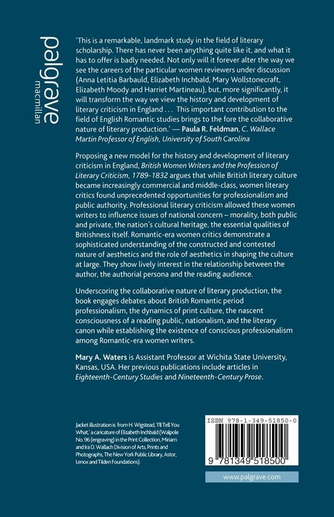 Produktbild: British Women Writers and the Profession of Literary Criticism, 1789-1832