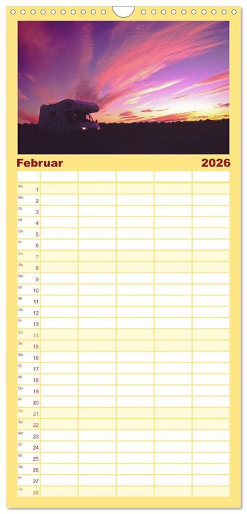 Produktbild: Familienplaner 2026 - Wohnmobil-Reisen mit 5 Spalten (Wandkalender, 21 x 45 cm) CALVENDO