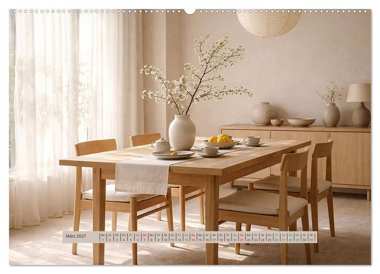 Produktbild: Wohntr&auml;ume &ndash; Minimalistische R&auml;ume voller Ruhe (Wandkalender 2027 DIN A2 quer), CALVENDO Monatskalender