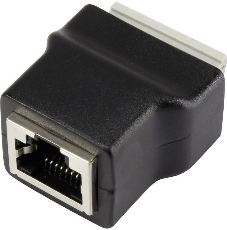 Produktbild: TRU COMPONENTS LT-RJSTA RJ45-Buchse mit Steckanschluss 1243970 Buchse, Einbau vertikal Schwarz 1 St.