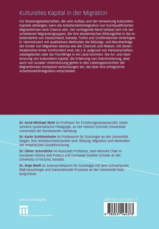 Produktbild: Kulturelles Kapital in der Migration