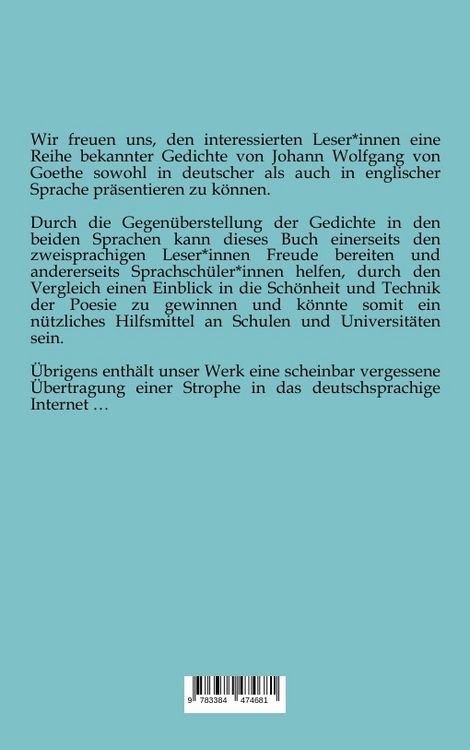 Produktbild: Johann Wolfgang von Goethe - Hier bin ich frei, hier darf ich's sein / Here am I free, here do I belong