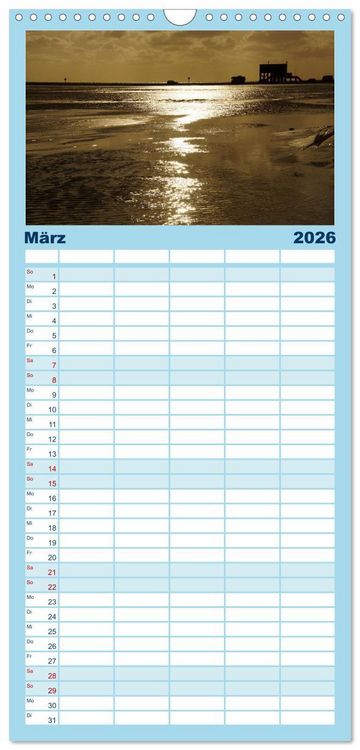 Produktbild: Familienplaner 2026 - St. Peter Ording 2026 mit 5 Spalten (Wandkalender, 21 x 45 cm) CALVENDO
