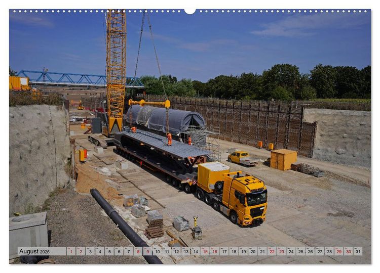 Produktbild: Die Saalequerung Salzm&uuml;nde &ndash; Br&uuml;ckenbau der A143 (Wandkalender 2026 DIN A2 quer), CALVENDO Monatskalender