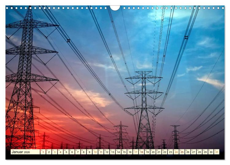 Produktbild: Strommasten - Wege des Stroms (Wandkalender 2026 DIN A3 quer), CALVENDO Monatskalender