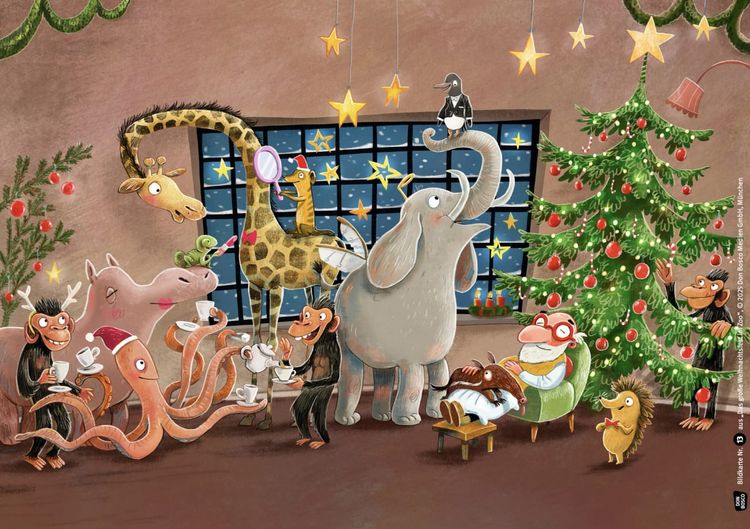 Produktbild: Das gro&szlig;e Weihnachtsfest im Zoo. Kamishibai Bildkartenset