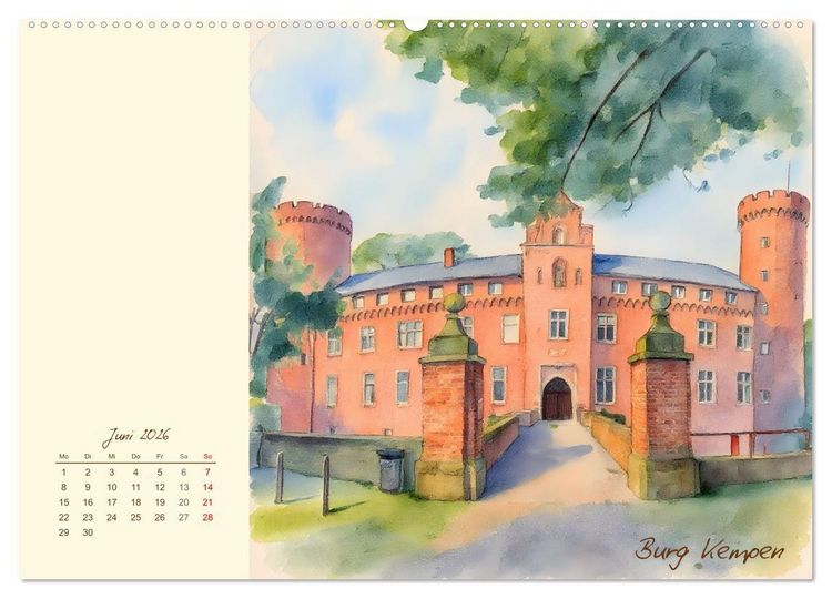 Produktbild: Schl&ouml;sser und Burgen - Romantische Reise durch Nordrhein-Westfalen (Wandkalender 2026 DIN A2 quer), CALVENDO Monatskalender