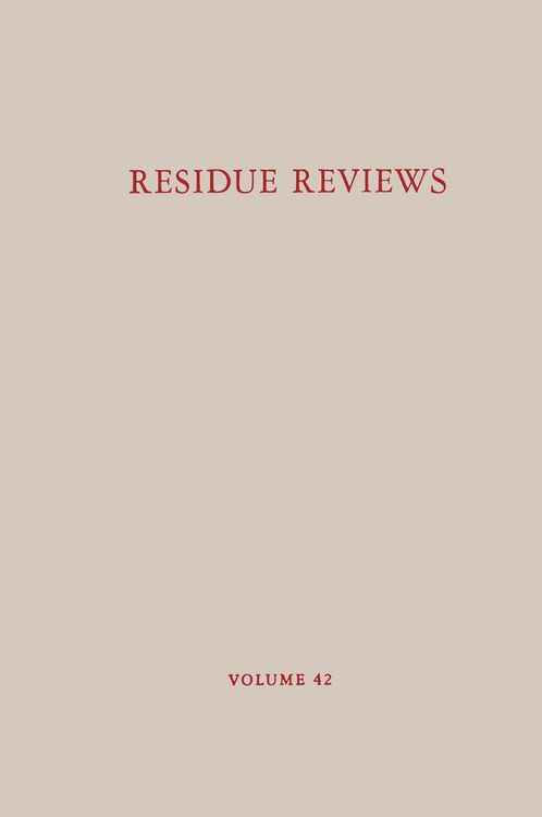 Produktbild: Residue Reviews/R&uuml;ckstands-Berichte