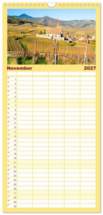 Produktbild: Familienplaner 2027 - Dorfidyllen in Frankreich mit 5 Spalten (Wandkalender, 21 x 45 cm) CALVENDO