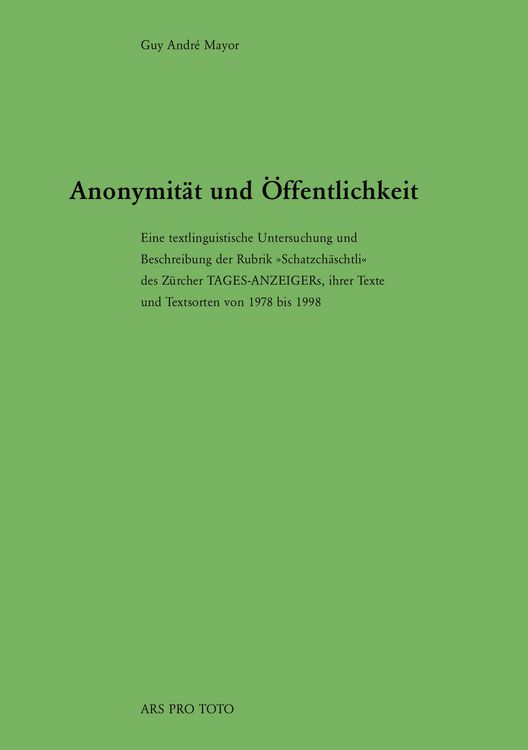 Produktbild: Anonymit&auml;t und &Ouml;ffentlichkeit