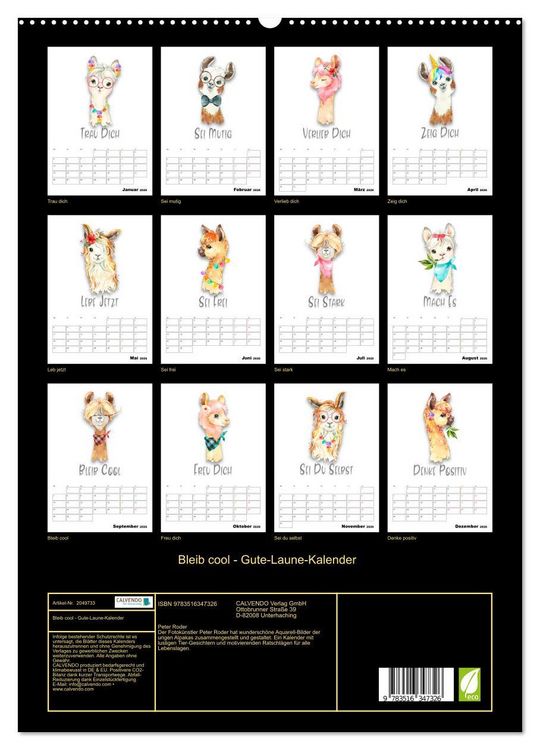 Produktbild: Bleib cool - Gute-Laune-Kalender (hochwertiger Premium Wandkalender 2026 DIN A2 hoch), Kunstdruck in Hochglanz