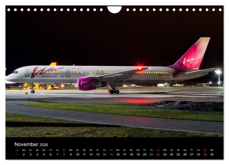Produktbild: Flugzeuge bei Nacht (Wandkalender 2026 DIN A4 quer), CALVENDO Monatskalender