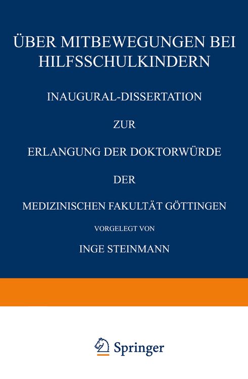 Produktbild: &Uuml;ber Mitbewegungen bei Hilfsschulkindern