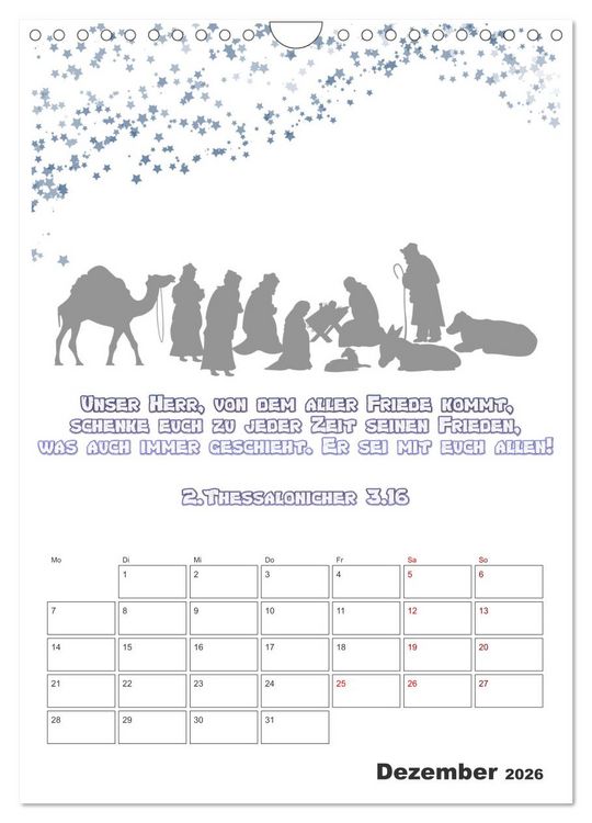 Produktbild: drei.sechzehn - Der Jesus Kalender (Wandkalender 2026 DIN A4 hoch), CALVENDO Monatskalender