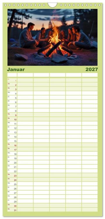 Produktbild: Familienplaner 2027 - Camping-Life und Abenteuer mit 5 Spalten (Wandkalender, 21 x 45 cm) CALVENDO