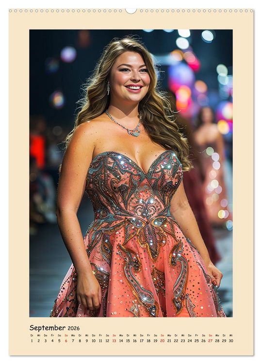 Produktbild: Plus Size Models in glamour&ouml;ser High Fashion (hochwertiger Premium Wandkalender 2026 DIN A2 hoch), Kunstdruck in Hochglanz