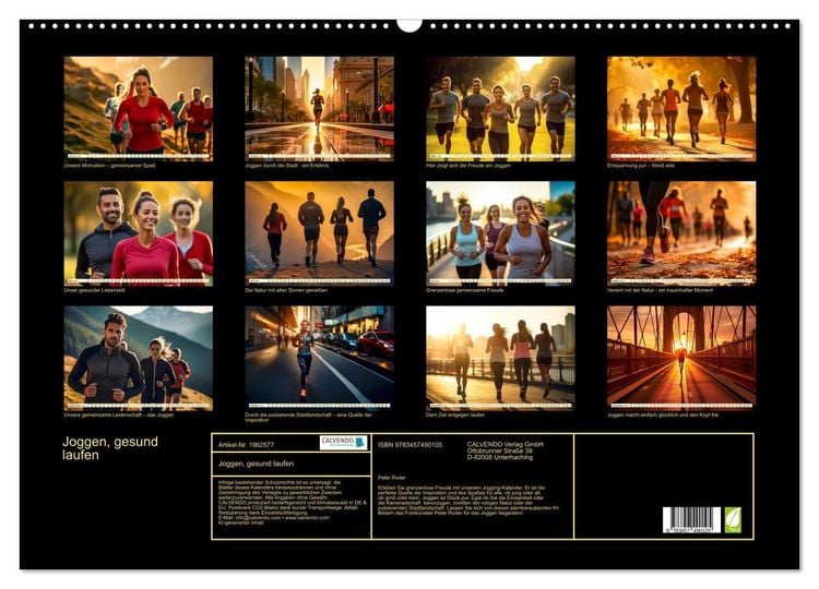 Produktbild: Joggen, gesund laufen (Wandkalender 2026 DIN A2 quer), CALVENDO Monatskalender