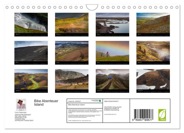 Produktbild: Bike Abenteuer Island (Wandkalender 2026 DIN A4 quer), CALVENDO Monatskalender