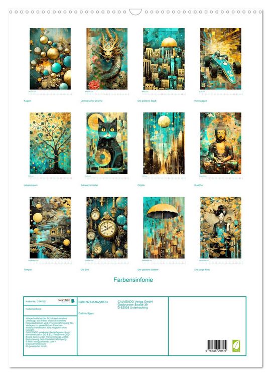 Produktbild: Farbensinfonie (Wandkalender 2026 DIN A2 hoch), CALVENDO Monatskalender