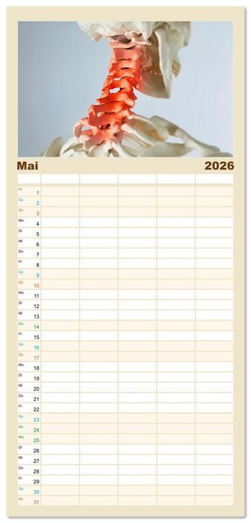 Produktbild: Familienplaner 2026 - Chiropraktik - mit den H&auml;nden behandeln mit 5 Spalten (Wandkalender, 21 x 45 cm) CALVENDO