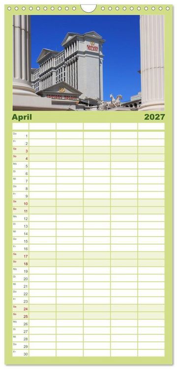 Produktbild: Familienplaner 2027 - Las Vegas - Nevada mit 5 Spalten (Wandkalender, 21 x 45 cm) CALVENDO