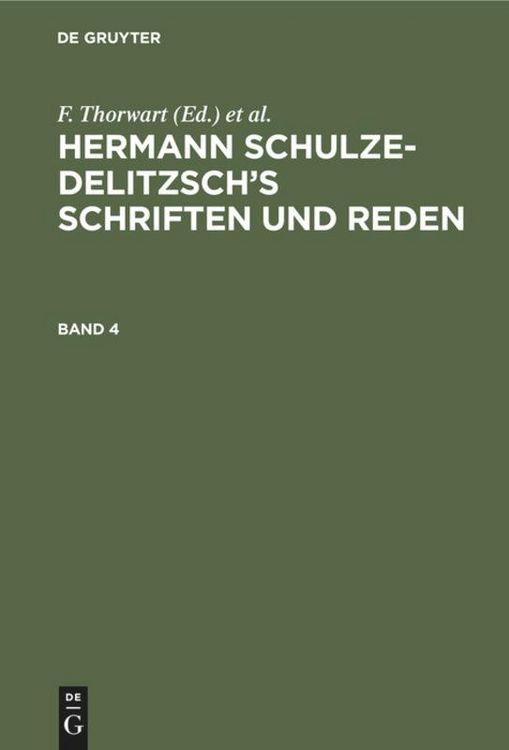 Produktbild: Hermann Schulze-Delitzsch's Schriften und Reden. Band 4