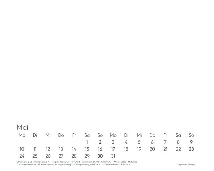 Produktbild: Kreativkalender Tischaufsteller quer schwarz 2027