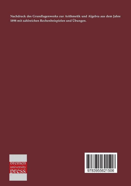 Produktbild: Elementare Arithmetik und Algebra