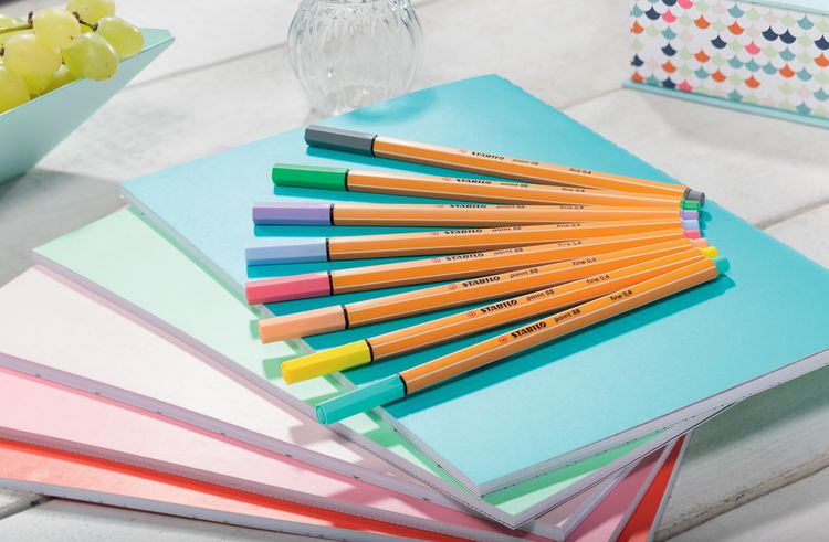 Produktbild: STABILO Fineliner -   point 88 - 8er Etui - Pastellfarben