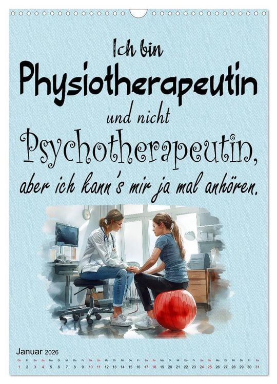 Produktbild: Physiospr&uuml;che (Wandkalender 2026 DIN A3 hoch), CALVENDO Monatskalender