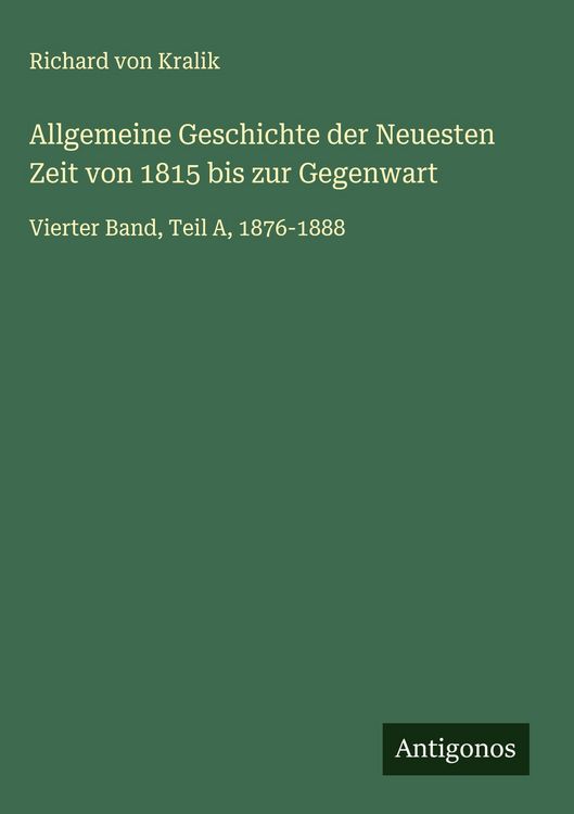 Produktbild: Allgemeine Geschichte der Neuesten Zeit von 1815 bis zur Gegenwart