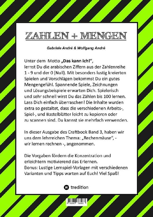Produktbild: CRAFTBOOK - RECHNEN UND MENGEN LERNEN - MALBUCH - BASTELBUCH - SPIELEBUCH - SPIELETIPPS