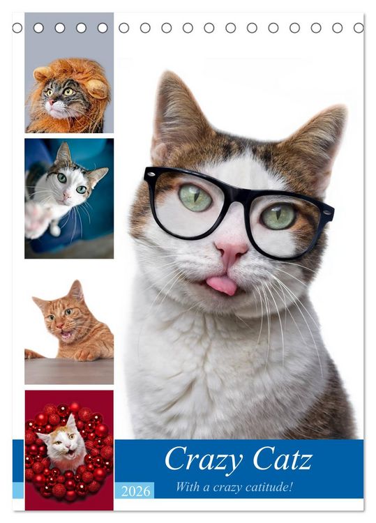 Produktbild: Crazy Catz. (Tischkalender 2026 DIN A5 hoch), CALVENDO Monatskalender