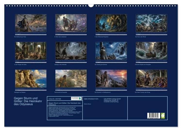Produktbild: Gegen Sturm und G&ouml;tter: Die Heimkehr des Odysseus (Wandkalender 2027 DIN A2 quer), CALVENDO Monatskalender