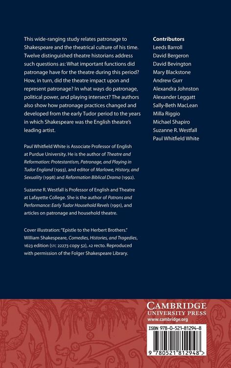Produktbild: Shakespeare and Theatrical Patronage in Early Modern England