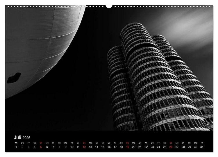 Produktbild: Black-Schwarz-Noir 2026 (Wandkalender 2026 DIN A2 quer), CALVENDO Monatskalender