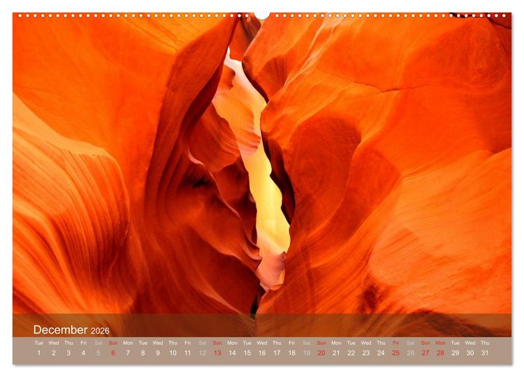 Produktbild: Lights and Colours of the Antelope Canyon (High Quality Premium Wall Calendar 2026 DIN A2 landscape),CALVENDO 12 Month Wall Calendar